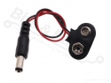 Voedings-stekker Jack Plug Male DC 2,1x5,5mm naar 9V batterij connector